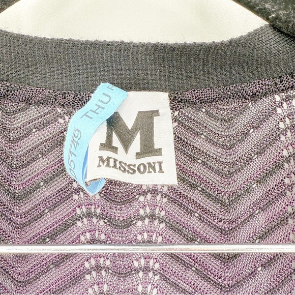 Missoni Purple and Yellow Chevron Cardigan Sweater - Picture 2 of 4